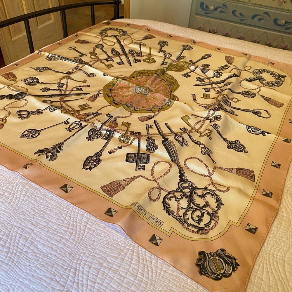Hermes 90 silk scarf.